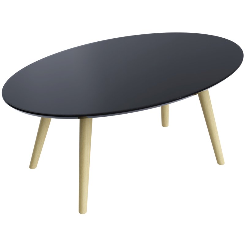 PAPERFLOW table d'appoint SCANDI, blanc, 65×40 cm, ovale